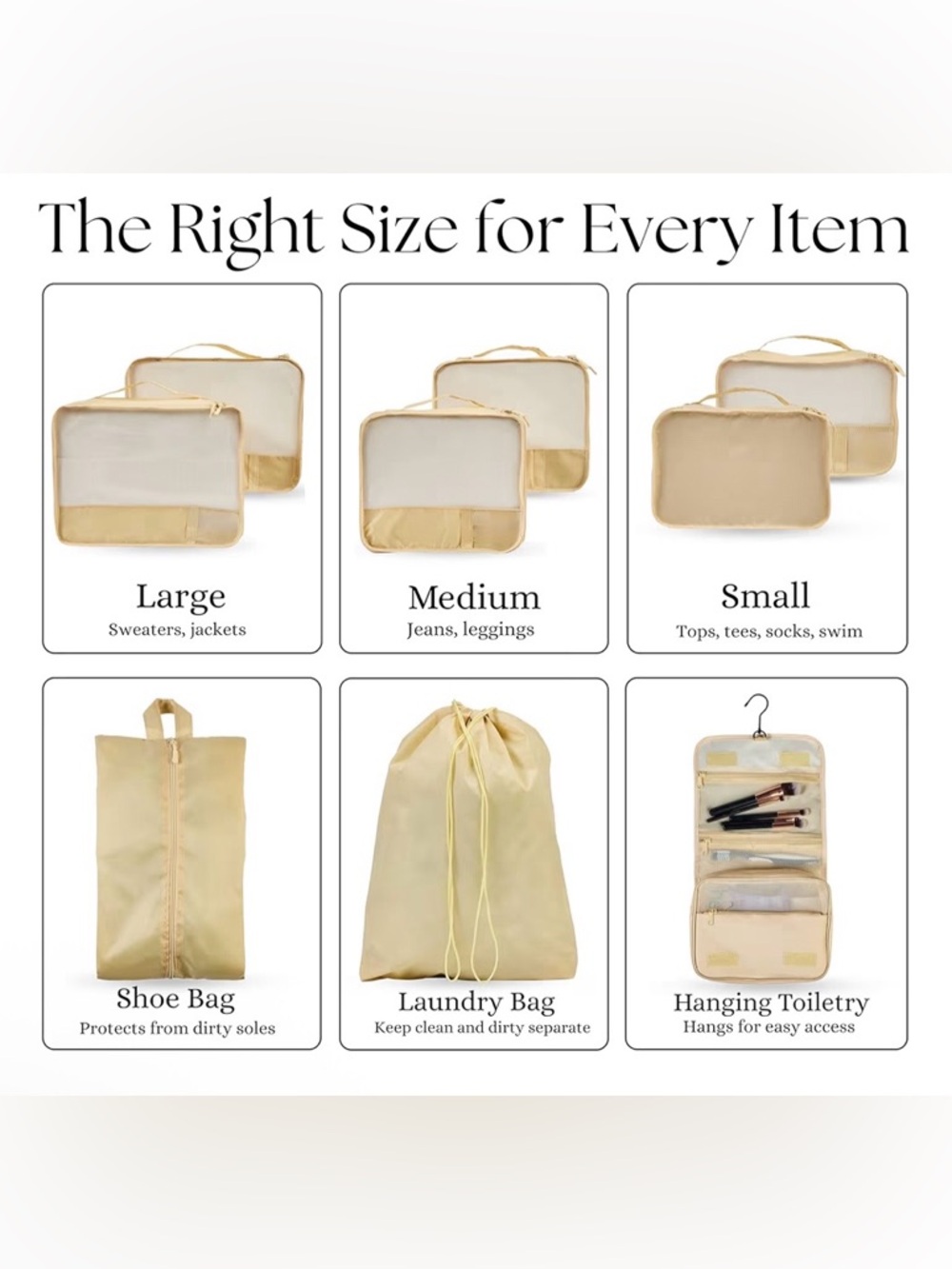 Foxy Traveler - Cute Packing Cubes - Beige - Picture 5 of 6